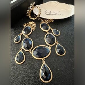 SET Lia Sophia Kiam Family Collection Duchess Royal Blue necklace and earrings